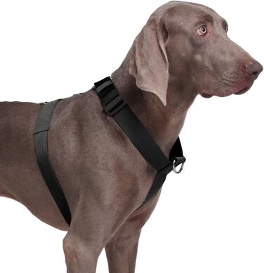 Шлейка для собак FEimaX для великих собак, тактична, не тягне, чорна, XL. Зручна, дихаюча, міцна, з м'якою підкладкою