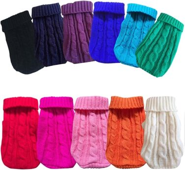 Зимовий пуловер для собак, класичний одяг для маленьких собак, цуценят, котів, в'язаний пуловер, для такс, шнауцерів (однотонний, розмір XXS (4) 0,5–1,5 кг)