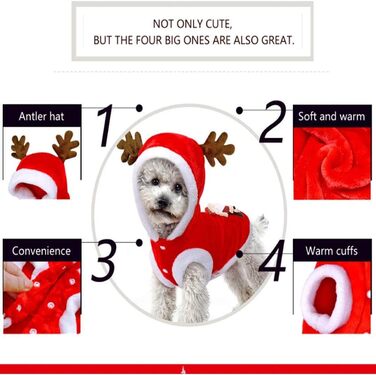Костюм для собаки/кішки Holibanna на Новий рік: теплий зимовий костюм, тепла жилетка (S)