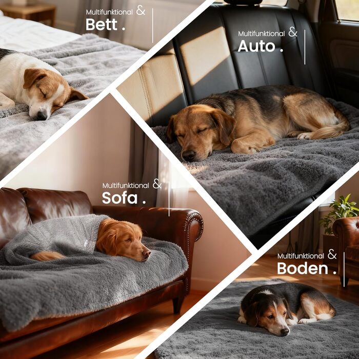 Водонепроникний плед для собак Mora Pets, Extra Dick & Super Warm, 203x152 см, сірий