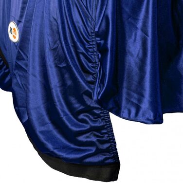 Екземерна ковдра для коней з нашолобником та захистом живота – ковдра від комах з дрібною сіткою, подвійний фронтальний замок та підв'язки для ніг – ковдра для коней для активного відпочинку у нічному блакитному кольорі – 125 см, нічний блакитний 125 см