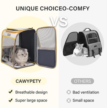 Складана переноска для котів та собак Cawypety, дихаюча, до 7,3 кг, для подорожей і авто