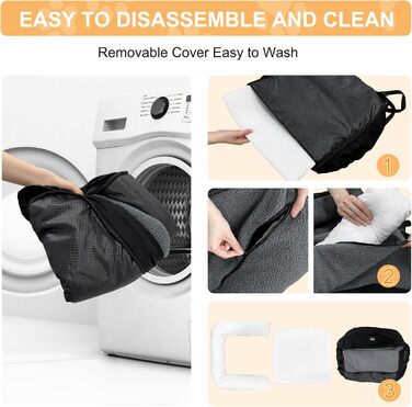 Автокрісло для собак малого та середнього розміру до 13,6 кг, знімний та миючий чохол, підійде для котів, автокрісло на переднє сидіння, з ременями безпеки (Сірий, L)