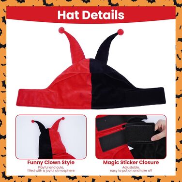 Костюм клоуна для собак Lelepet на Halloween, Cosplay, для свят, розмір M (XS, червоний)