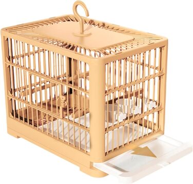 Транспортний клітка для птахів Vogel Reisekäfig: розкладний вольєр для папуг та синиць, з висувною шухлядою та іграшками, зелений (L 32 x B 25 x H 13 см)