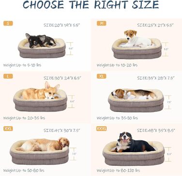Ортопедичне ліжко для собак середніх та великих порід, диван для собак з високощільним пінополіуретаном, з чотирибічною підтримкою шиї, овальне ліжко для собак, зручний диван для домашніх тварин, знімний, 86x71x19 см, сірий