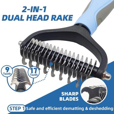 Набір щіток для грумінгу, блакитний