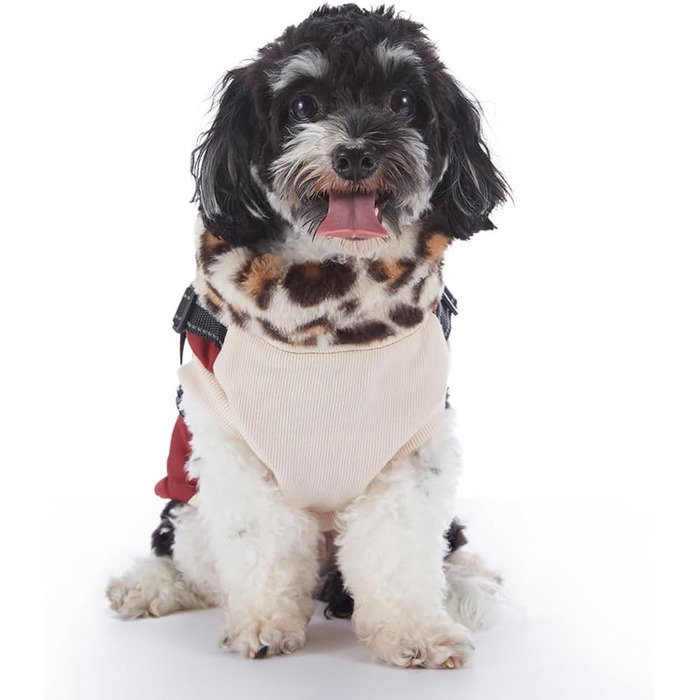 Зимова куртка для собак з інтегрованим нашийником, водо- та вітронепроникна, теплий одяг для цуценят та собак малих та середніх порід для активного відпочинку на відкритому повітрі (червона, S)