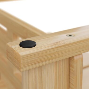 Станція для годування собак Relaxdays, регульована годівниця, HBT: 37x55x36 см, підставка для мисок з силіконовим килимком, бамбук, натуральний дизайн