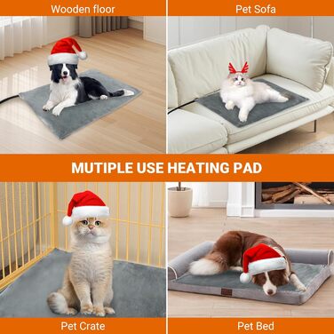 Електричний килимок для собак великих порід, 70x40 см, регульована температура, з антигризункою