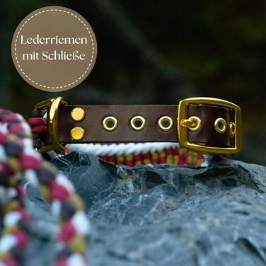 Нашийник для собак Ben&Bruno: широкий, регульований, ручної роботи, міцний, надійний, довговічний, з паракорду, для маленьких, середніх та великих собак, XL, багатокольоровий