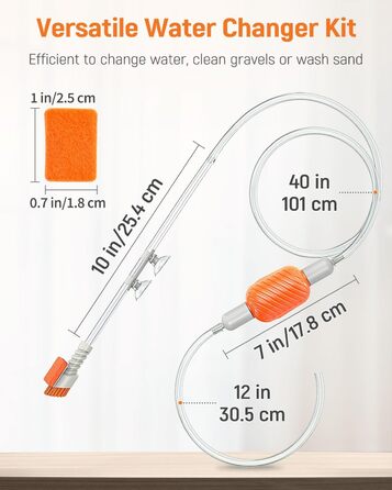 Набір для чищення акваріума Pawfly: сифон, пилосос, шланг 1,8 м, інструмент для очищення ґрунту