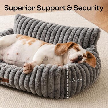 М'яке ліжко для собак та котів MEWOOFUN - зручне та затишне ліжко для домашніх улюбленців (Сірий, 91x72x30 см)