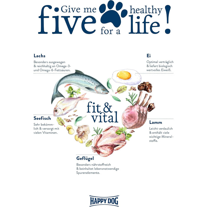 Корм для собак Happy Dog fit & vital Light, низькокалорійний сухий корм для дорослих собак, 4 кг