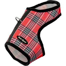 Сітчаста шлейка для собак Plaid Wrap N Go, червона, розмір M
