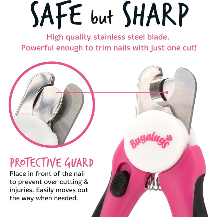 Триммер для собак та котів Bugalugs з захистом та пилочкою. Підходить для собак, котів, цуценят та кошенят. Розмір M-L