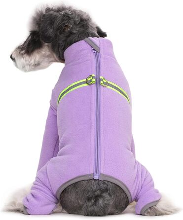 Теплий зимовий одяг для собак BT Bear: м'який флісовий костюм-піжама з відбивачем (фіолетовий, XS)