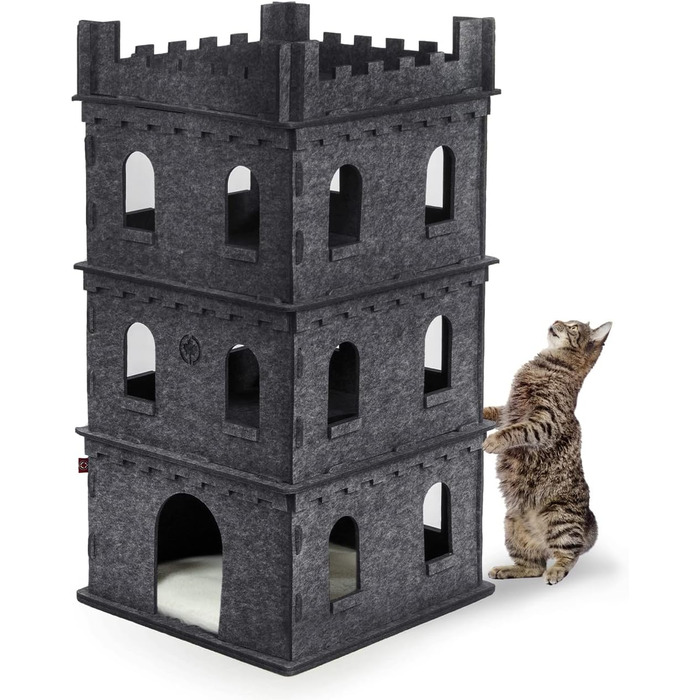 Котячий будиночок CanadianCat Company Katzenburg з фетру XL з м'якою подушкою