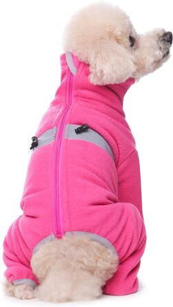 Зимовий комбінезон для собак YRRYGN, теплий флісовий костюм з кільцем D, для маленьких собак, світло-коричневий, розмір L (Hot Pink, XL)