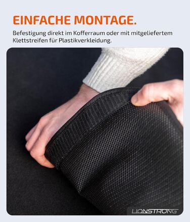 Захист вантажного відсіку LIONSTRONG® – універсальний килимок для багажника авто [з м'якою підкладкою та водонепроникним покриттям] – захист від бруду, подряпин та вологи (100x100 см)