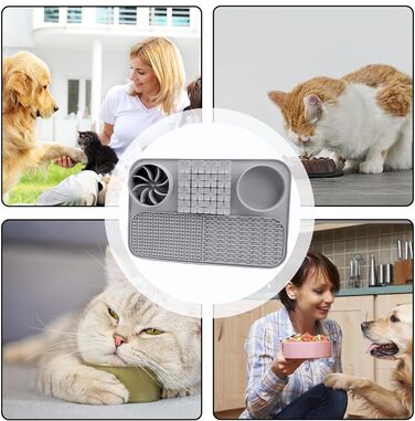 Лежанка-іграшка для собак з присосками, інтерактивна годівниця-головоломка, сірого кольору