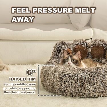 Кругла подушка-ліжко для собак Pfote Form: м'яка та зручна, для середніх та маленьких собак, Jumbo розмір, сірий колір