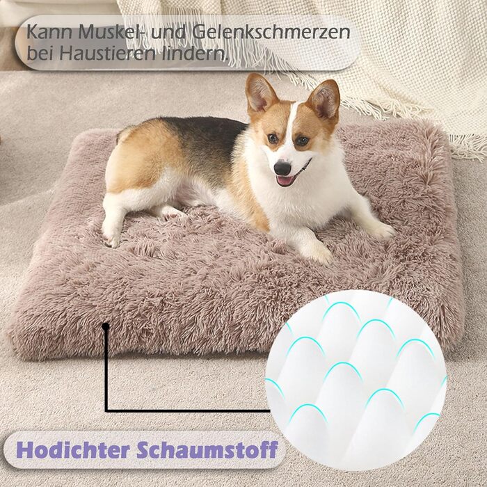 М'яке ортопедичне ліжко для собак та котів, 100x60x10 см, хакі