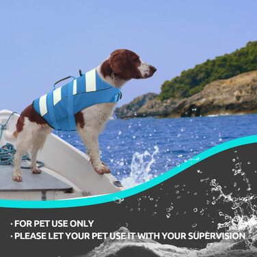 Жилет рятувальний для собак, блакитний XXL, регульований, для малих, середніх та великих собак