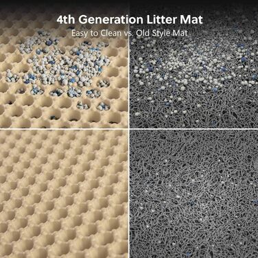 Килимок для котячого туалету WePet, мат для котячого лотку – середній розмір, стільникова структура, двошаровий килимок, без фталатів, для контролю сечі та води, легко миється, контроль розсипання, 61 x 38.1 см, бежевий