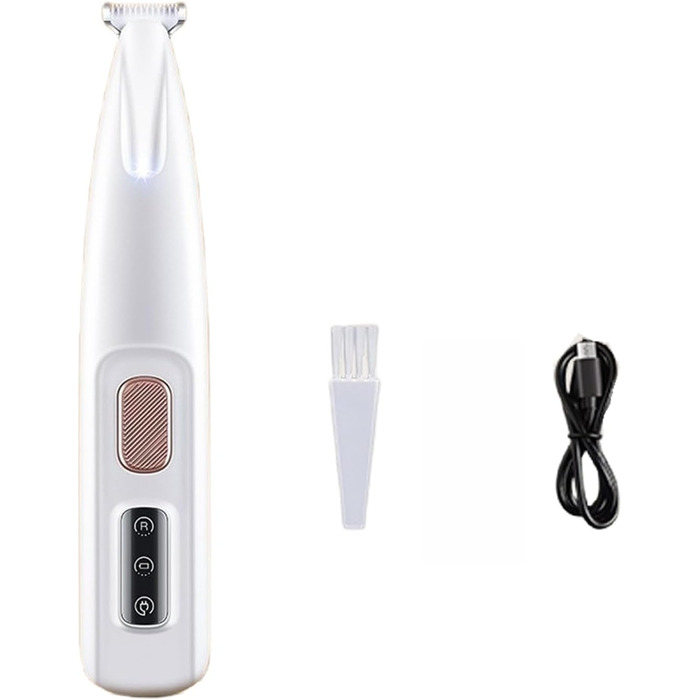 Професійний триммер для собак Dr. Pfoten PawTrim Pro - безболісна догляд за лапами, електрична машинка для стрижки собак з LED-підсвічуванням та водонепроникним дизайном, білий