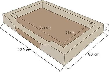 Ліжко для собак, лежанка для собак, диван-лежанка для собак, подушка для собак, місце для відпочинку, матрац для собак, хатинка для собак, місце для собаки, кошик для собак, лежанка для собак 93x62 см (XXL, коричнева ЕКО-шкіра, бежевий матрац)