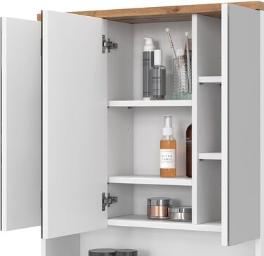 Дзеркальна шафа Vicco Eden для ванної, 40x84 см, колір дуб артизан/білий