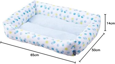Килимок для домашніх тварин Iris Ohyama, корзина-подушка, миючий, з бортиком, 40x69x12 см, антиковзаюча, PCB-20P, для собак (великих порід, з принтом)