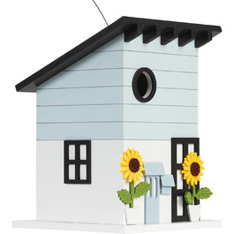 Дім для птахів JUJOYBD - дерев'яний годівниця для птахів у стилі кантрі, для саду, балкону та тераси, з отвором 33 мм