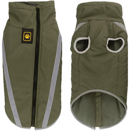 Водонепроникний зимовий теплий одяг для собак FeimaX: куртка з флісовою підкладкою, світловідбиваючі елементи, розмір XXL, оливковий