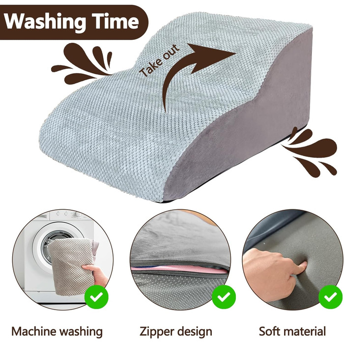 Сходинки для собак Galatée: 2-ярусні, з антиковзким покриттям, з м'якого пінополіуретану, для ліжка, дивана та авто, знімний чохол (сірий)