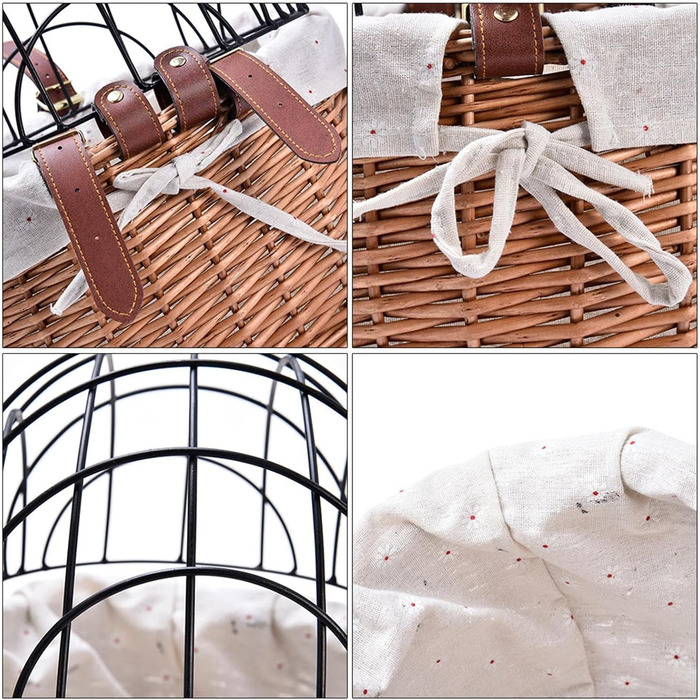 Кошик для собак на велосипед, переноска для тварин з лози, для велосипеда – знімний тримач для собак, велосипедна підставка, утримувач для собак на велосипед