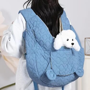 Рюкзак для кота | Дихаючий та м'який з кишенями, переноска для маленьких собак та кошенят, для прогулянок, подорожей, кемпінгу та верхової їзди (Сапфір)