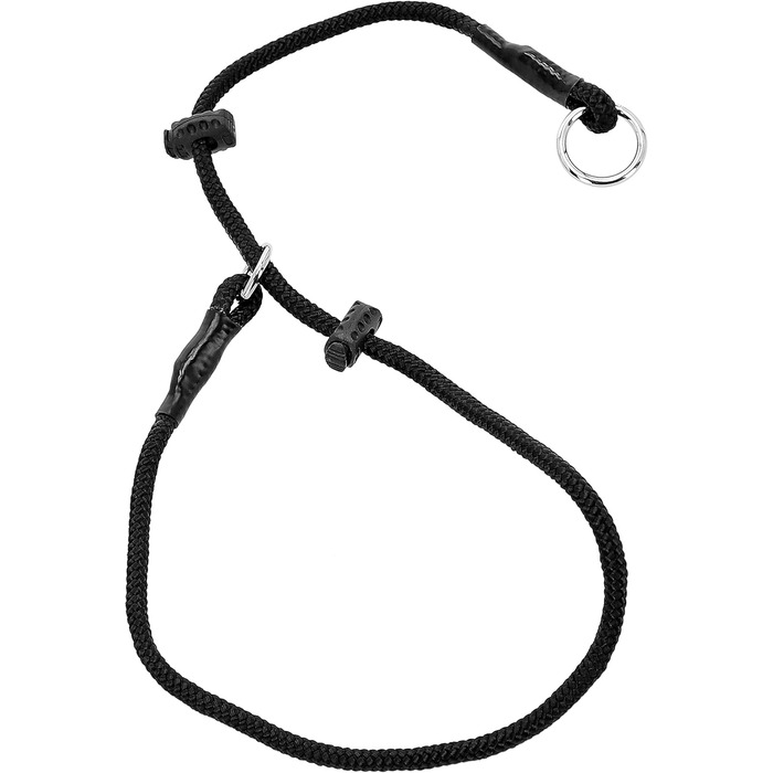 Нашийник для собак Dingo Gear, ручної роботи, міцний шнур, 2 обмежувачі, водонепроникний, для K9-тренувань, IGP, агітація, кусання, слухняність, чорний, L (S04049)