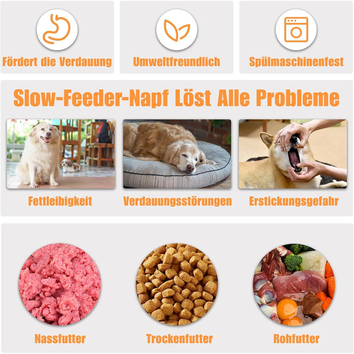 Миска для собак великих порід, 27.1 см, анти-слизька, оранжева