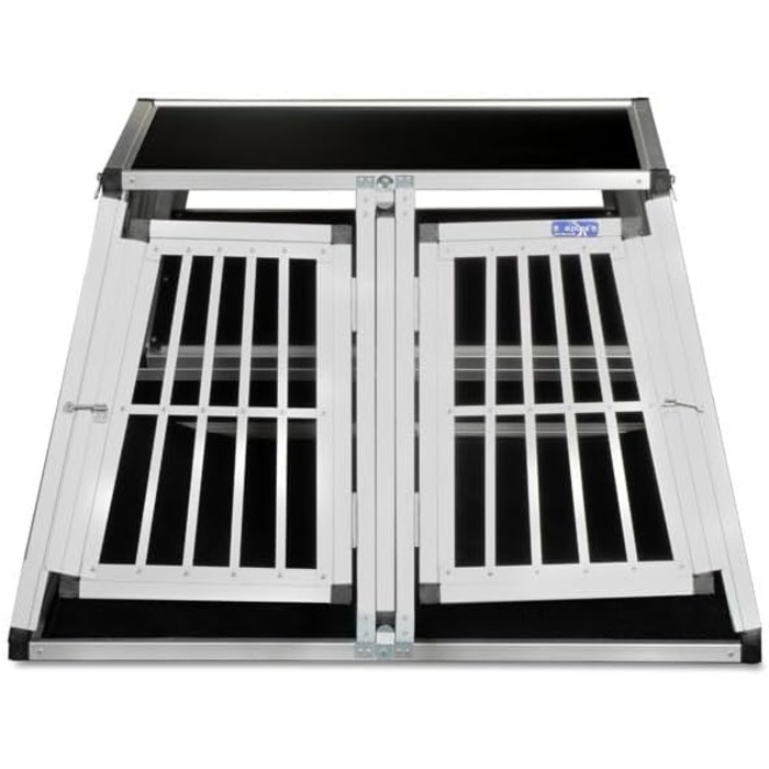 Транспортний бокс для собак Transportbox N56, алюмінієвий, 100x100x62,5 см, з перегородкою та аварійним виходом, безпечний транспорт у багажнику авто