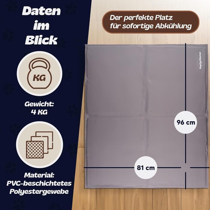 Килимок охолоджуючий для собак NALA, самоохолоджуючий, літній, розмір S (L96 x B81 x H1 см)