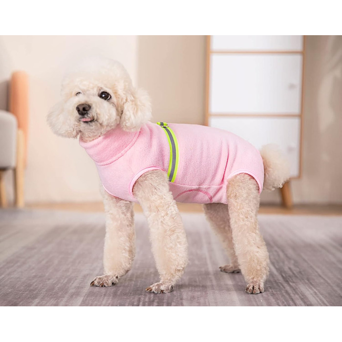 Теплий зимовий пуловер для собак з флісу та світловідбиваючою вставкою (XXL, рожевий)