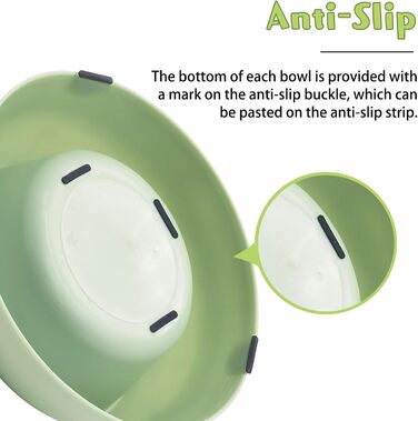 Набори мисок для котів Hamiledyi: 4 шт., нахил 15°, нержавіюча сталь, анти-блювотна, без витоку, для кошенят, дорослих котів та кроликів (чорний + білий, чорний/білий (синій/зелений), 200 мл)