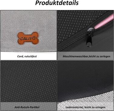 Сходинки для собак Caliyo, 2 сходинки, сірі. Для маленьких собак та котів, 26 см заввишки, з миючим покриттям та протиковзкою основою. Підходять для ліжка, дивану та автомобіля (55×40×26см)