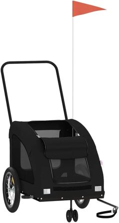 Причіп для велосипеда для собак, чорний, Oxford-Gewebe та метал, LH28939