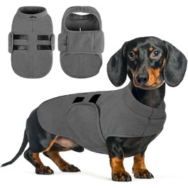 Пуловер для собак Queenmore з флісу, теплий зимовий одяг для маленьких порід (Йоркширський тер'єр, Пудель, Померанський шпіц), сірий, розмір S