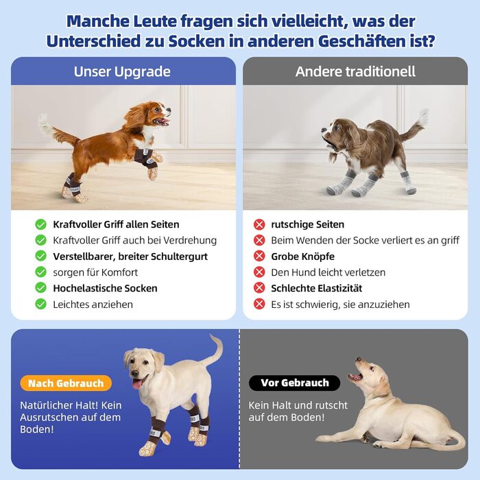 Шкарпетки для собак антиковзаючі, для дому, захист лап, XL, хакі