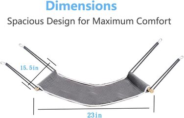 Підвісна лежанка для котів 58,4 x 39,4 см - м'яка, дихаюча, з дерев'яною підтримкою, для більшості порід