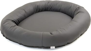 Wallace & Jones Преміум лежанка для собак Болтон, 63x50 см, штучна шкіра, для маленьких собак, темний сірий колір